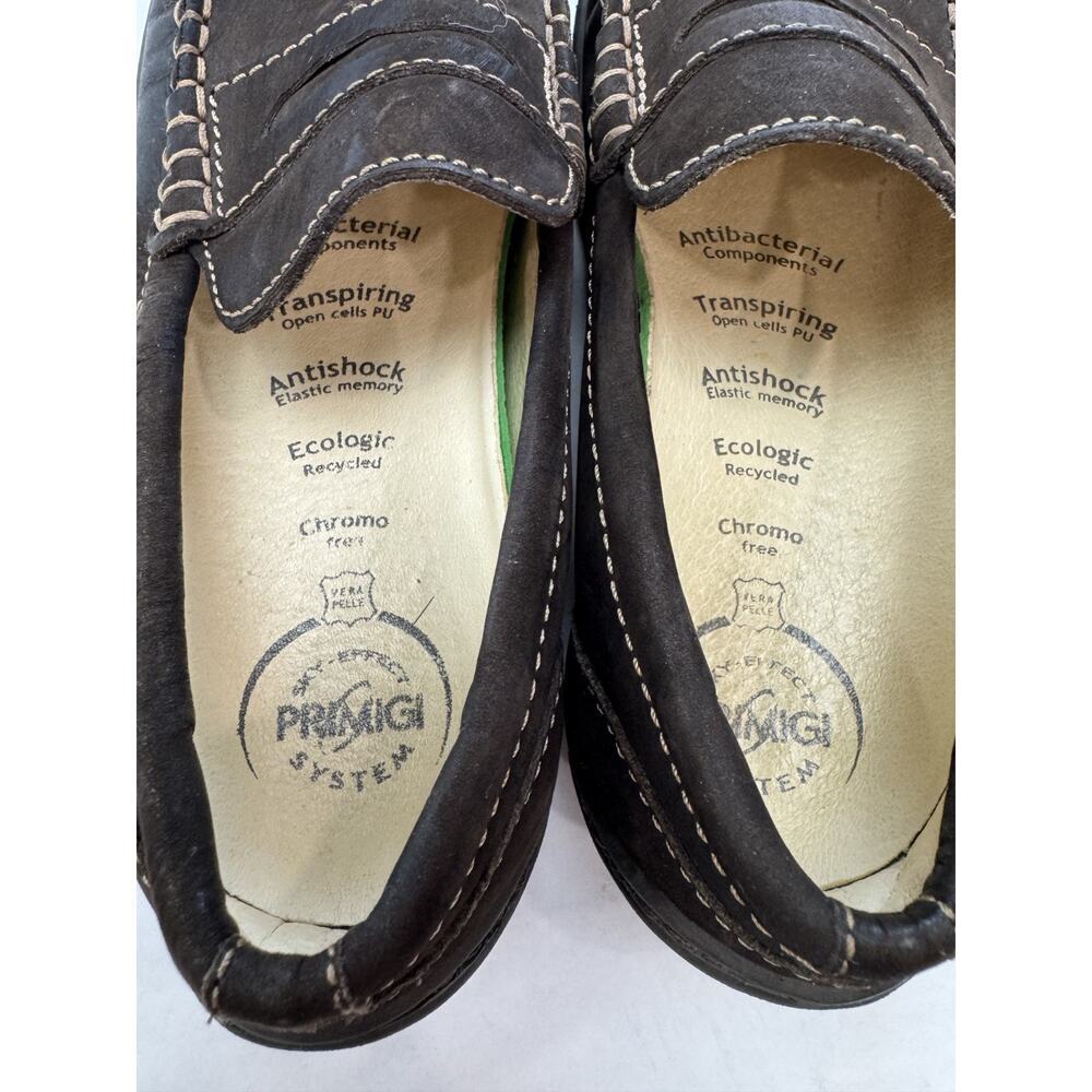 Primigi Boys Suede Loafers Preppy Casual Nubuck Brown Italian Leather Size 13.5 - Picture 8 of 12